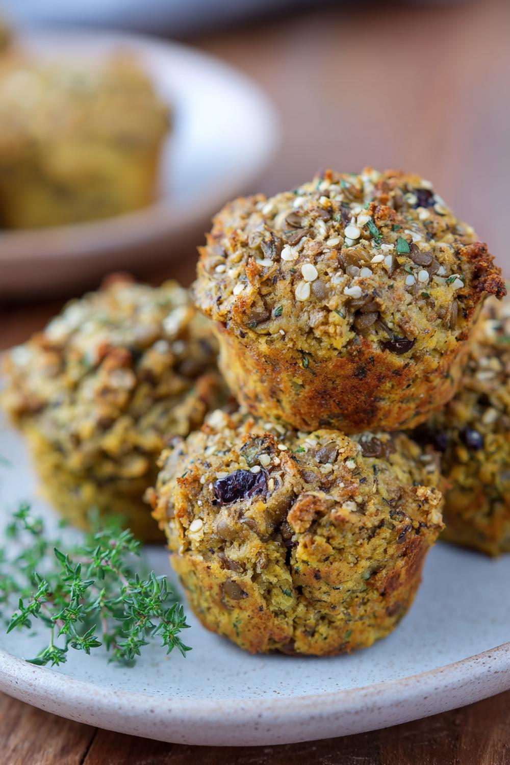6. Lentil and Olive Mini Muffins with Herb Crust Dairy Free Protein Snacks 2026