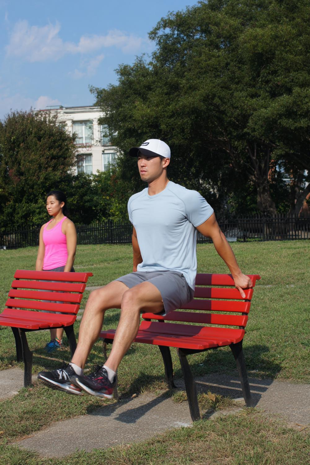14. Minute Weight Loss Workout: Park Bench Step-Up and Dip Circuit