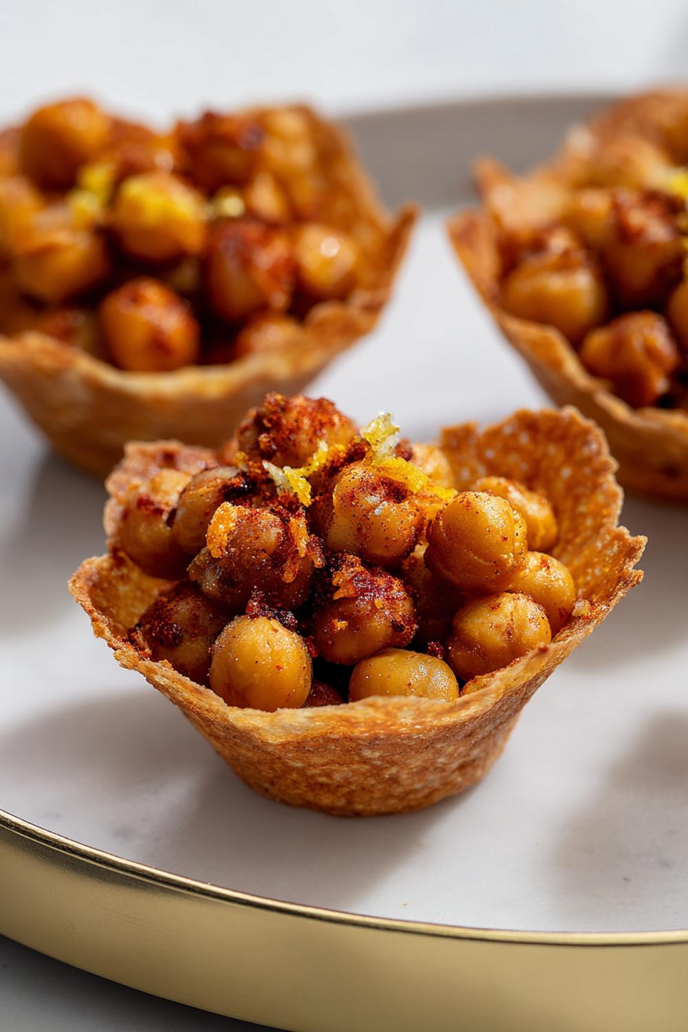 1. Air Fryer Crispy Chickpea Snack Cups with Smoked Paprika and Lemon Zest