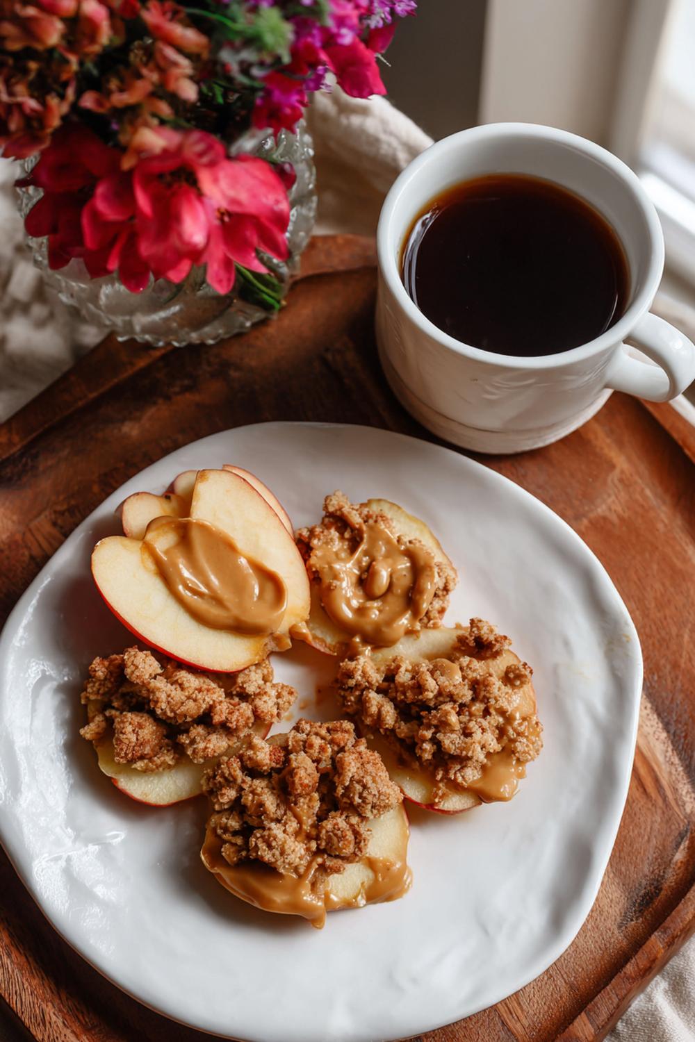 11. Air Fryer Apple Slice Snack with Warm Cinnamon Crisp and Almond Butter Swirl