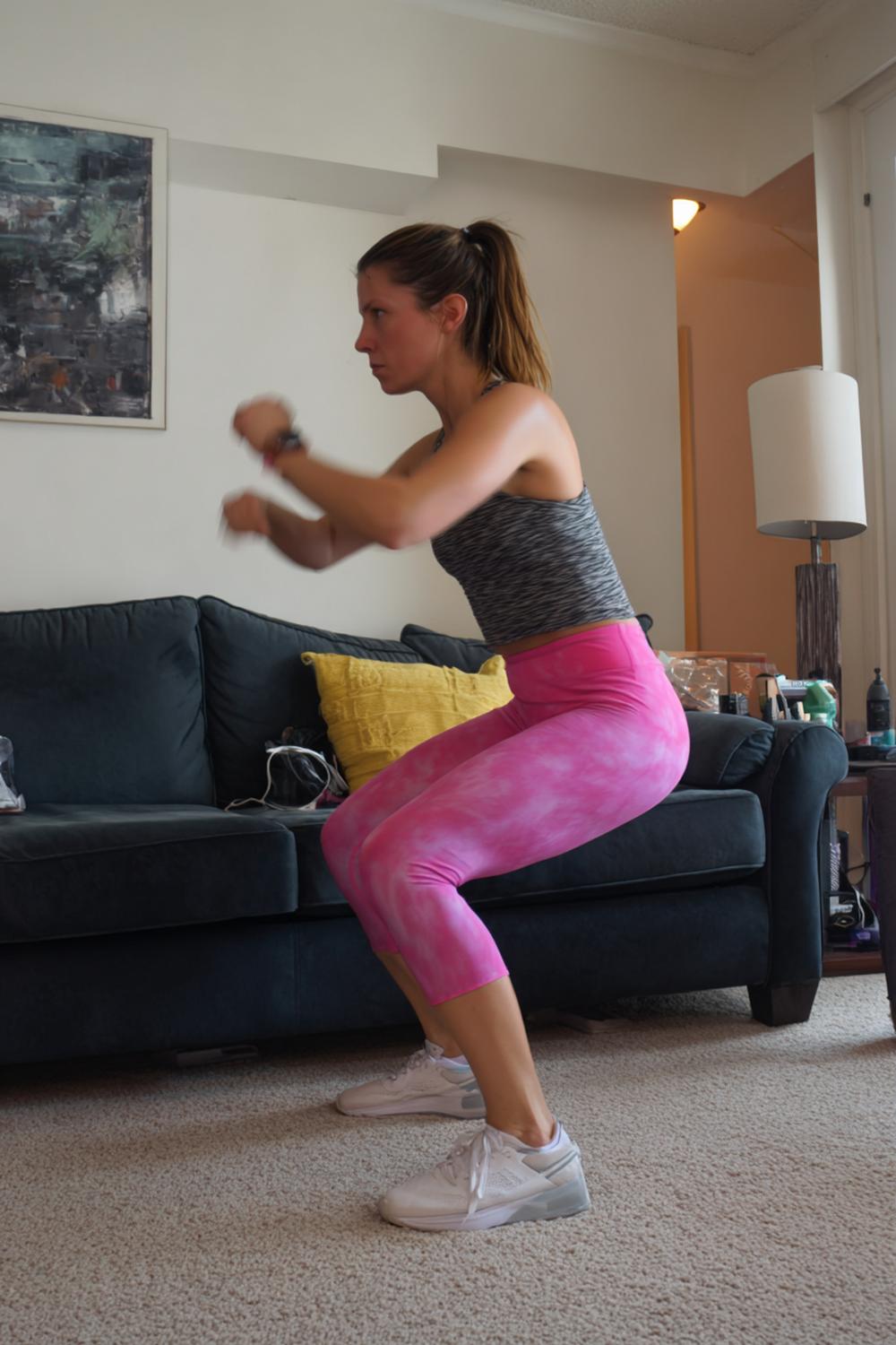 13. At Home Weight Loss Workouts: Tabata Burpee and Squat Pairing with a Fan and Sweat Towel