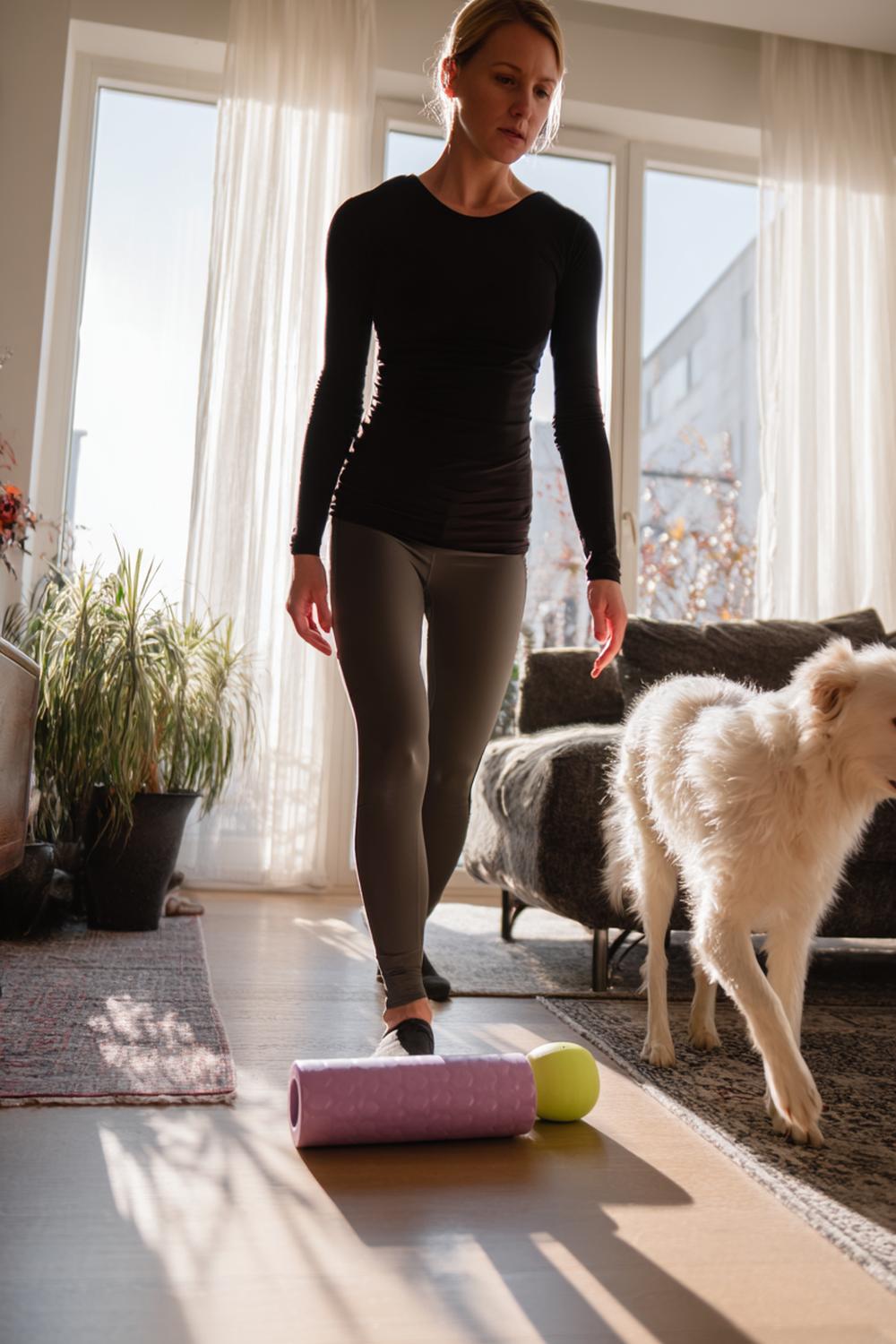 15. At Home Weight Loss Workouts: Mobility-to-Cardio Flow with a Foam Roller and Open Floor Space