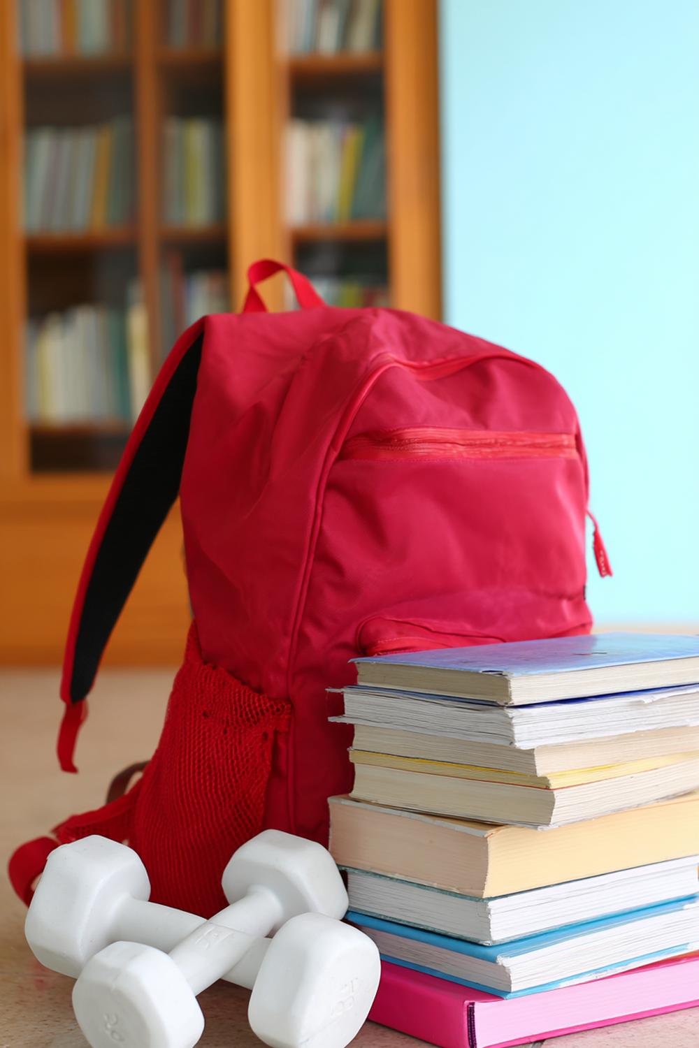 8. At Home Weight Loss Workouts: Backpack Strength Circuit with Books and a Stable Chair