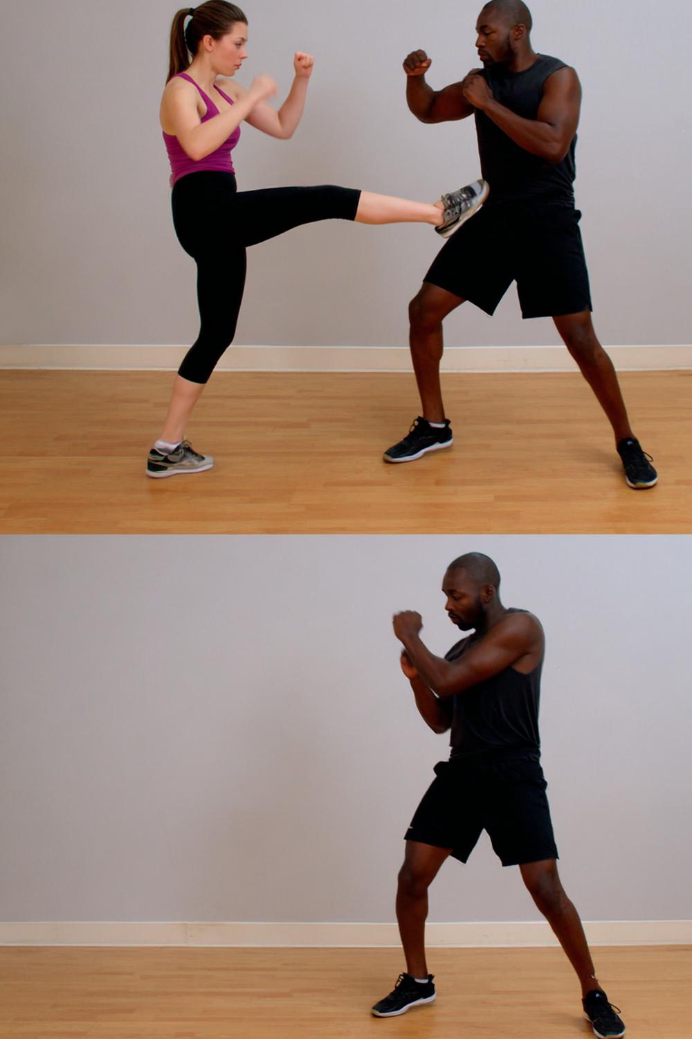 8. Beginner Weight Loss Workouts: Beginner Kickboxing Combo With Shadowboxing Lines