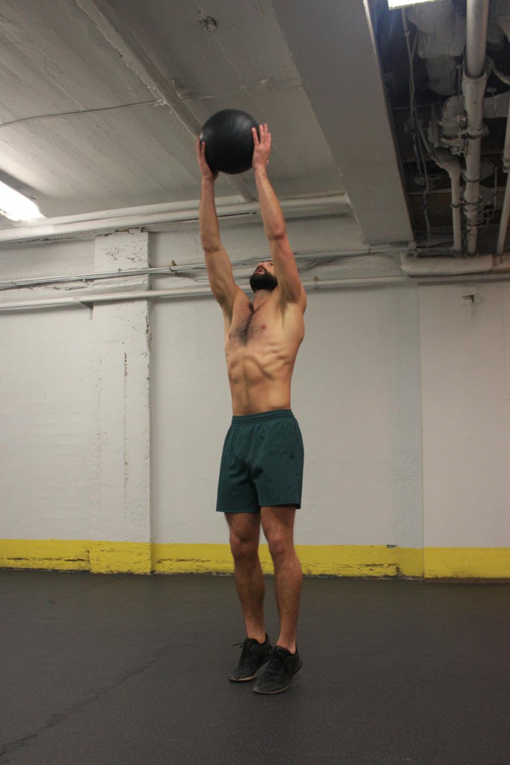 16. Medicine Ball Slam Weight Loss Workout With Overhead Reach and Athletic Catch-Reset