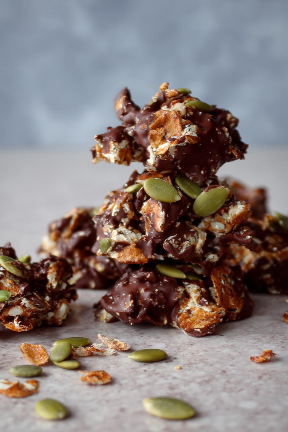 10. Pumpkin Seed and Cocoa Protein Clusters with Crunchy Flakes Dairy Free Protein Snacks 2026