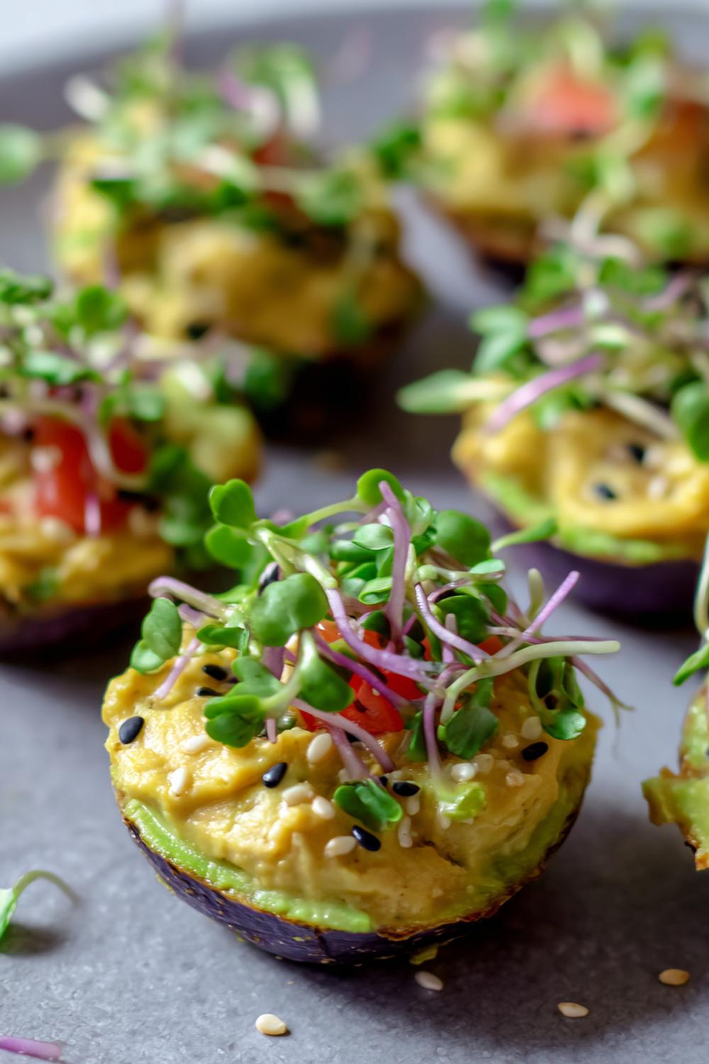 12. Egg and Avocado Sesame Cups with Microgreens Dairy Free Protein Snacks 2026