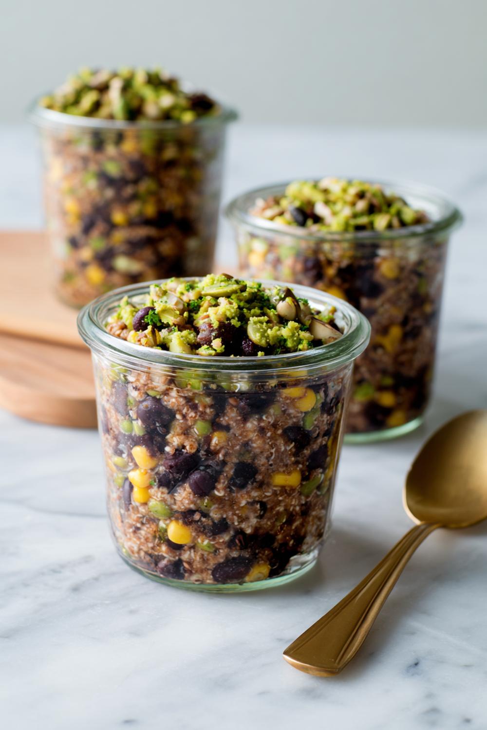 13. Black Bean and Corn Lime Jars with Crunchy Pepitas Dairy Free Protein Snacks 2026