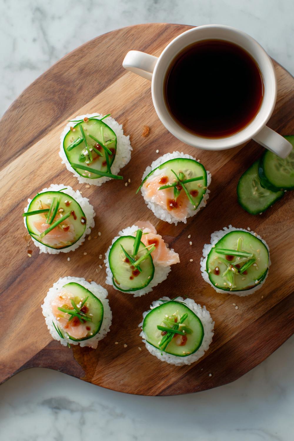 14. Salmon Rice Paper Bites with Cucumber and Tamari Drizzle Dairy Free Protein Snacks 2026