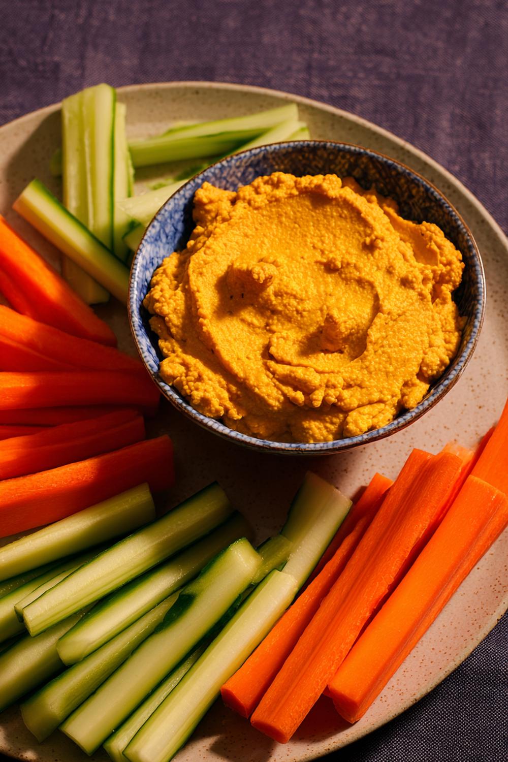 29. Spiced Pumpkin Lentil Dip with Veggie Stick Palette Dairy Free Protein Snacks 2026