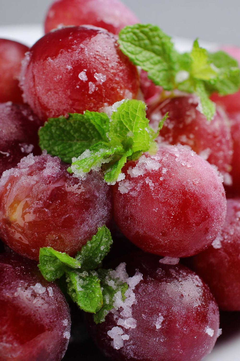 20. Easy Healthy Snacks 2026: Frozen Grape “Bites” with Lime Zest and Mint