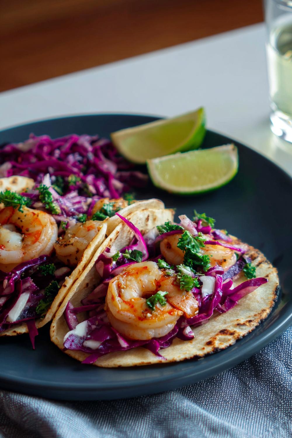 31. Gluten Free Athlete Meals 2026: Garlic Shrimp Tacos on Corn Tortillas with Purple Slaw