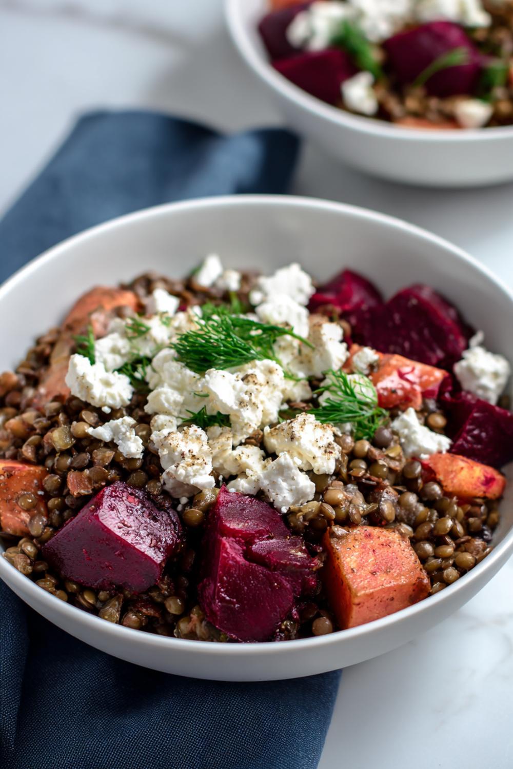 7. Gluten Free Athlete Meals 2026: Lentil and Roasted Beet Power Salad with Goat Cheese Crumbles