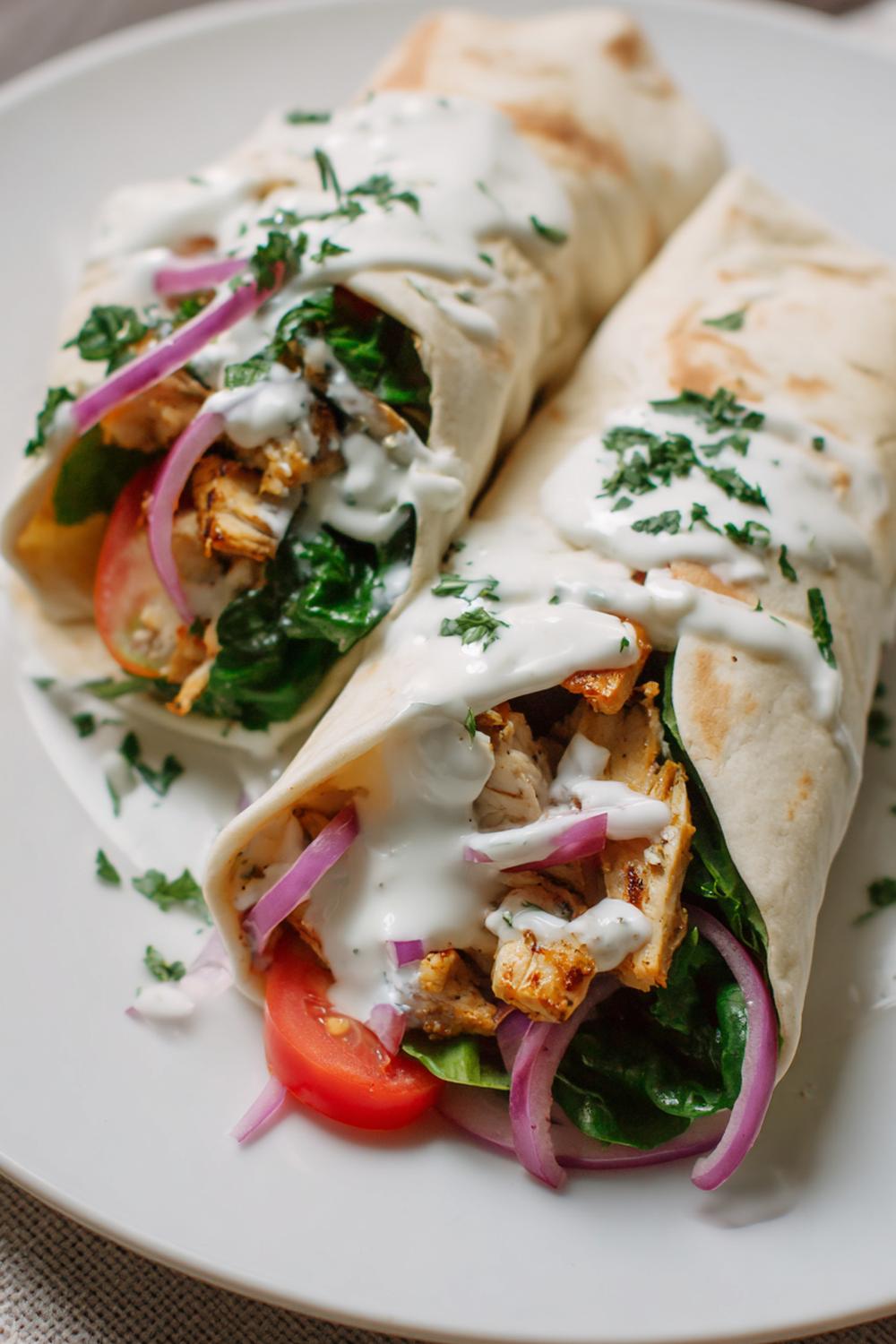 10. Healthy Recipes for Athletes 2026: Air-Fryer Chicken Shawarma Wrap with Garlic Yogurt Drizzle