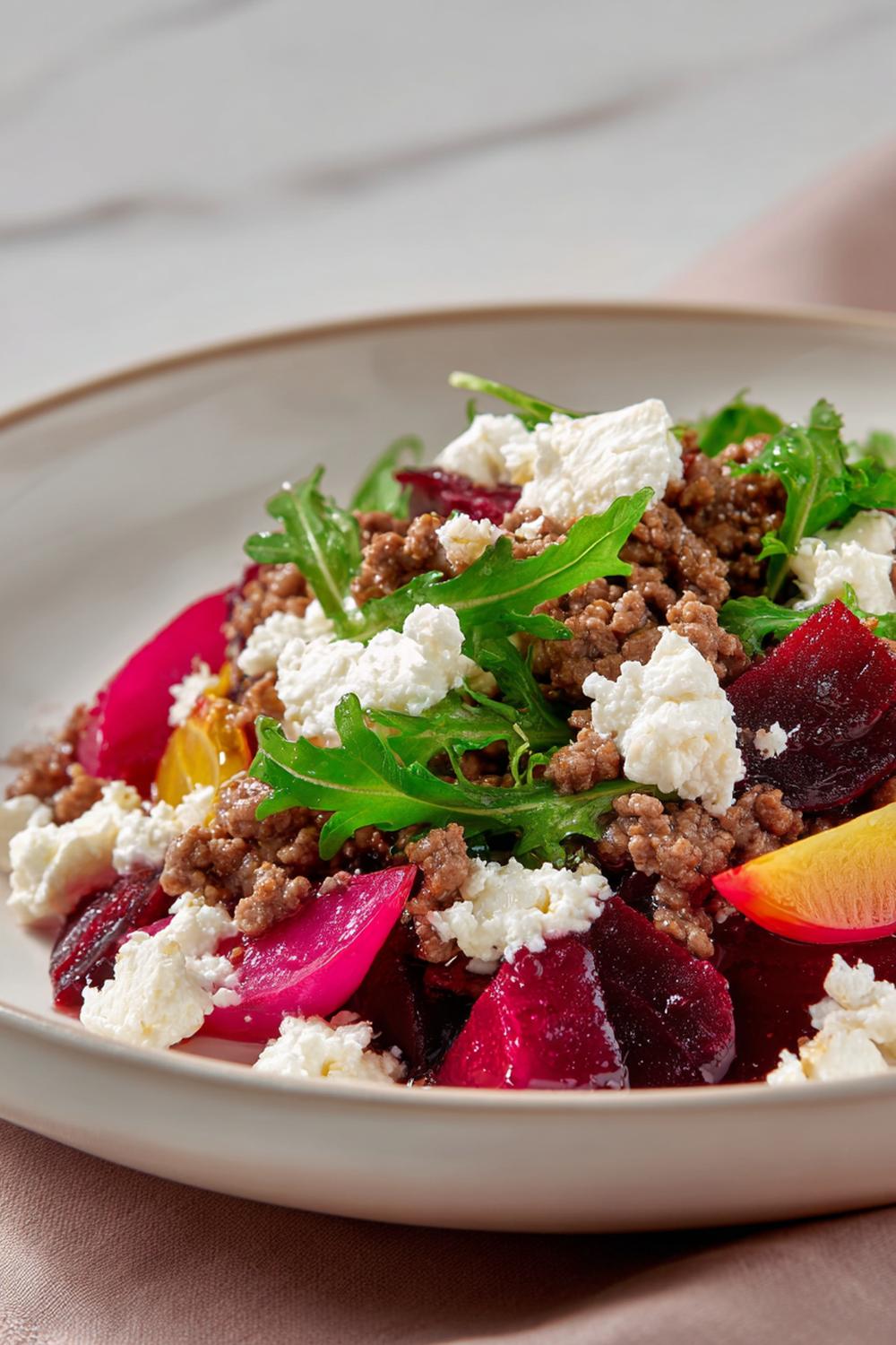 15. Healthy Recipes for Athletes 2026: Beef and Beetroot Recovery Salad with Goat Cheese Crumbles