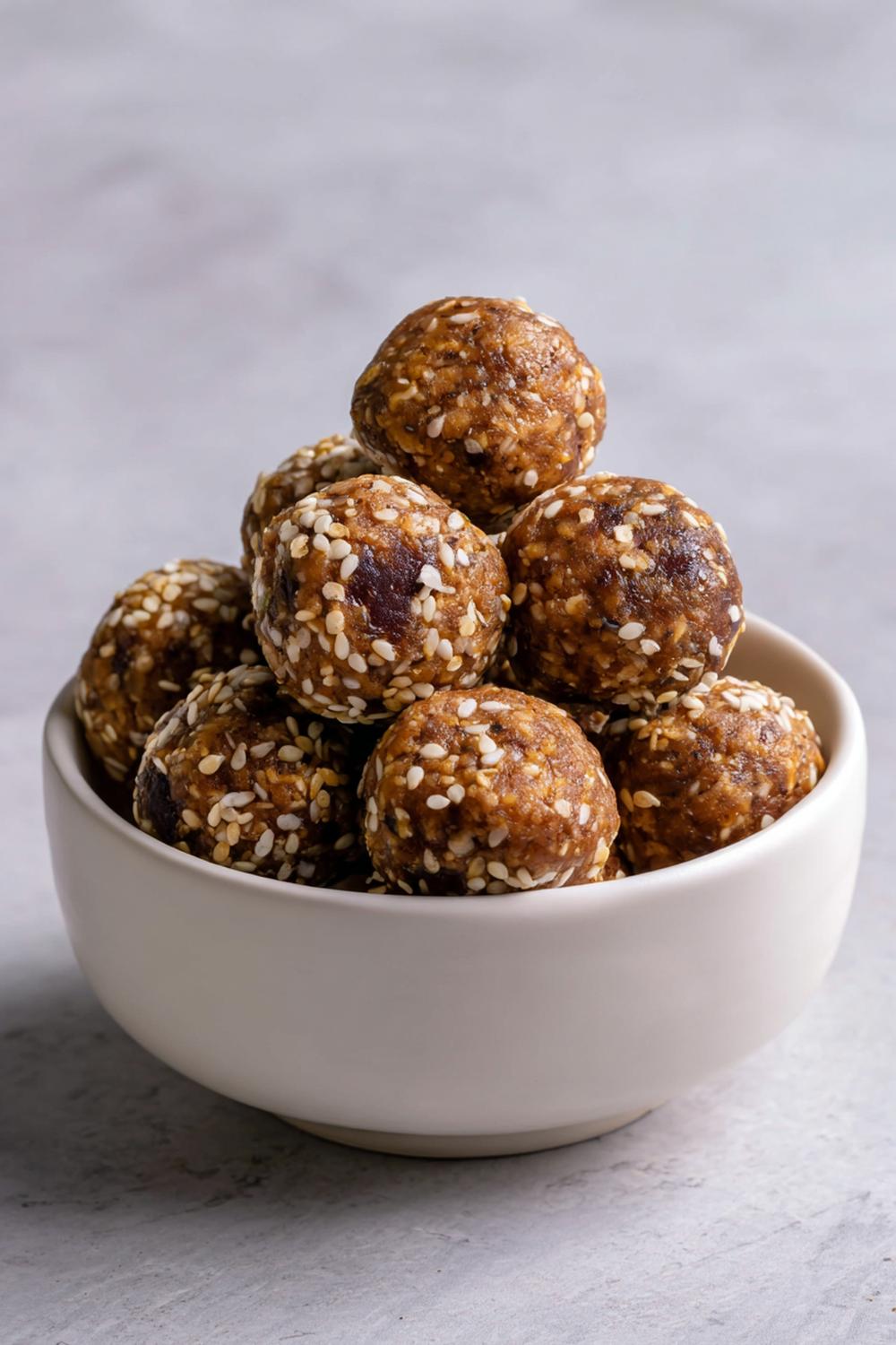 19. Healthy Recipes for Athletes 2026: Peanut Butter Date Energy Bites with Sesame Edge Roll