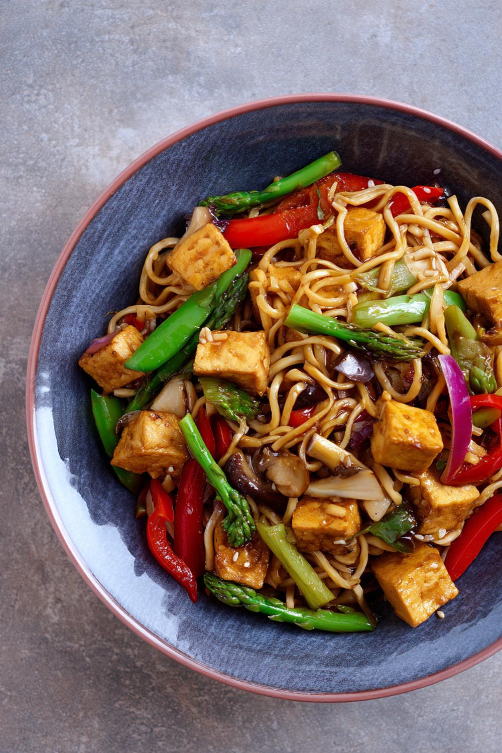 6. Healthy Recipes for Athletes 2026: Tofu Stir-Fry Noodles with Rainbow Vegetables and Ginger-Soy Glaze