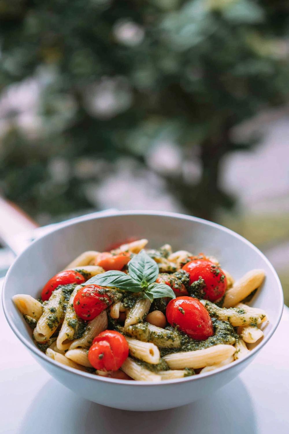 8. Healthy Recipes for Athletes 2026: Chickpea Pasta with Basil Pesto and Cherry Tomato Burst