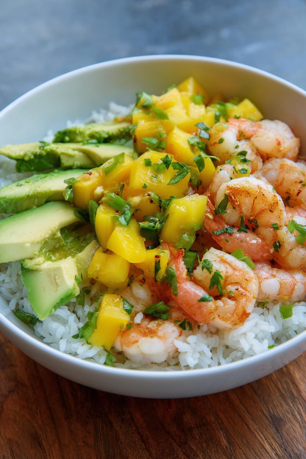 9. Healthy Recipes for Athletes 2026: Shrimp and Avocado Rice Bowl with Mango Salsa Sparkle