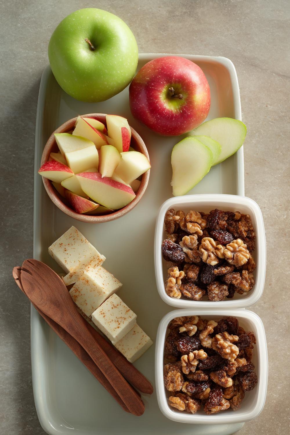 5. Apple-Cheddar Balance Snack Box with Walnut Clusters and Cinnamon Dust