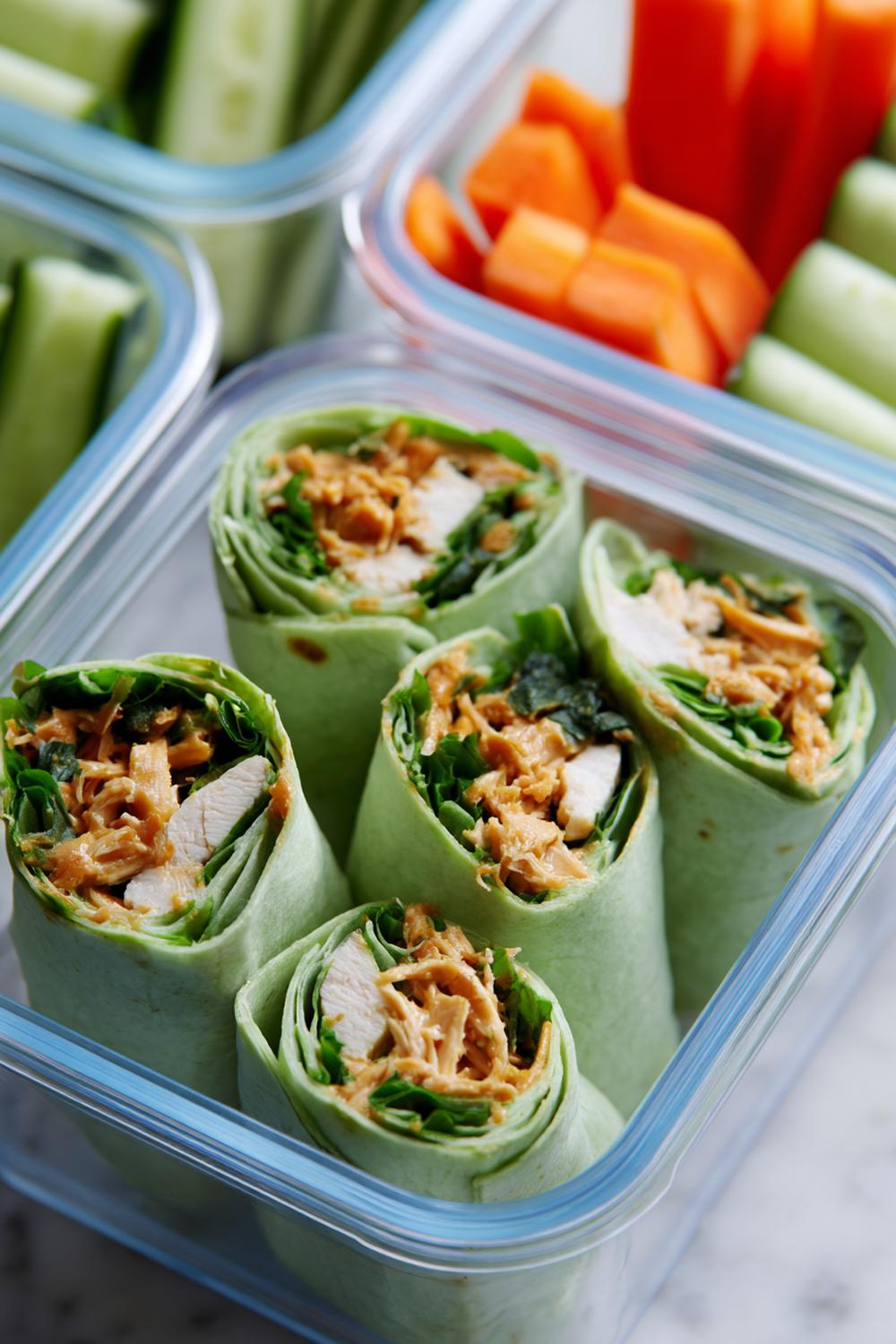 15. Healthy Wraps Meal Prep 2026: Peanut Chicken, Cucumber Matchsticks, and Herb Wraps