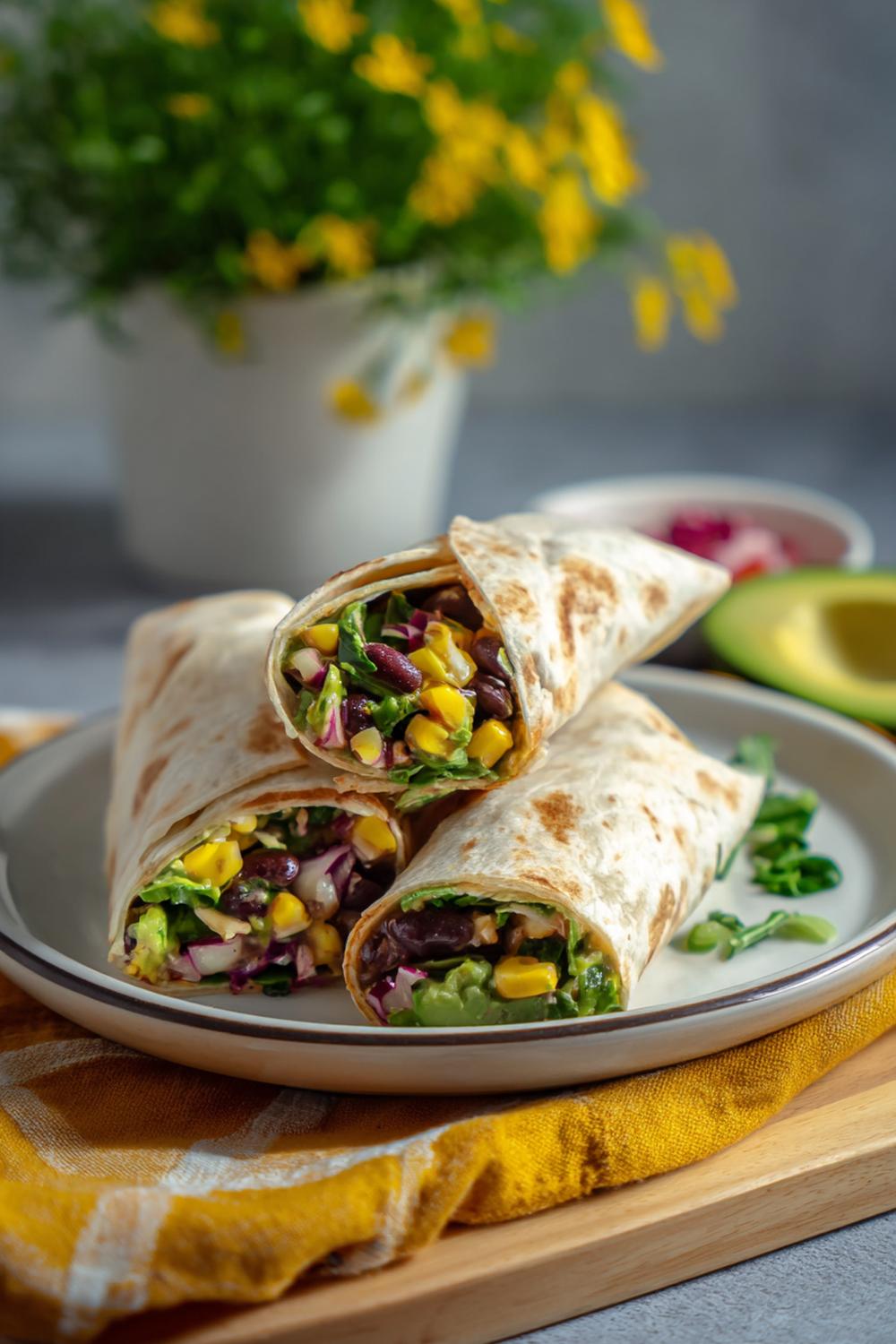3. Healthy Wraps Meal Prep 2026: Smoky Black Bean, Corn, and Avocado-Lime Wraps