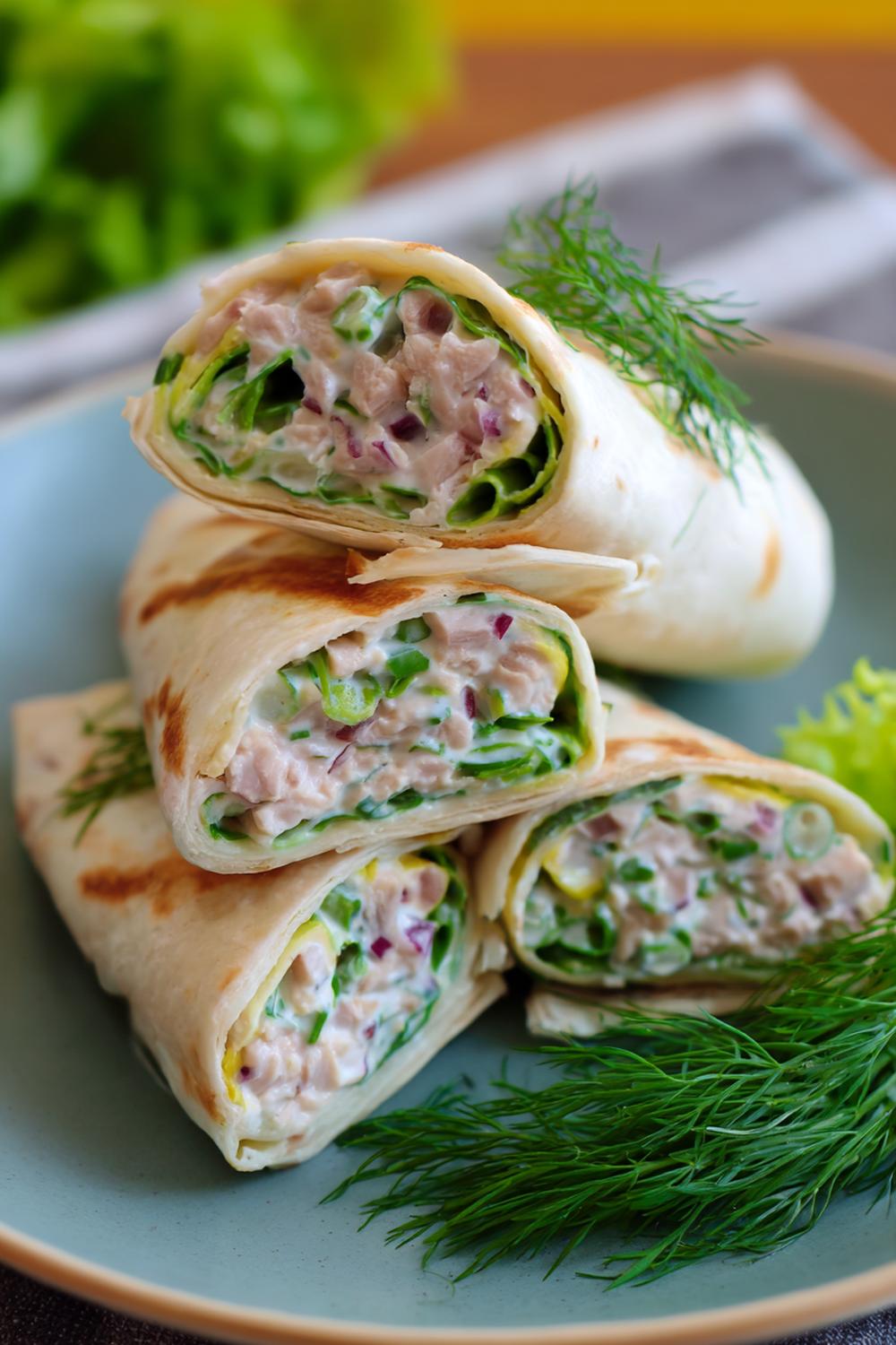 6. Healthy Wraps Meal Prep 2026: Tuna, White Bean, and Dill Yogurt Wraps
