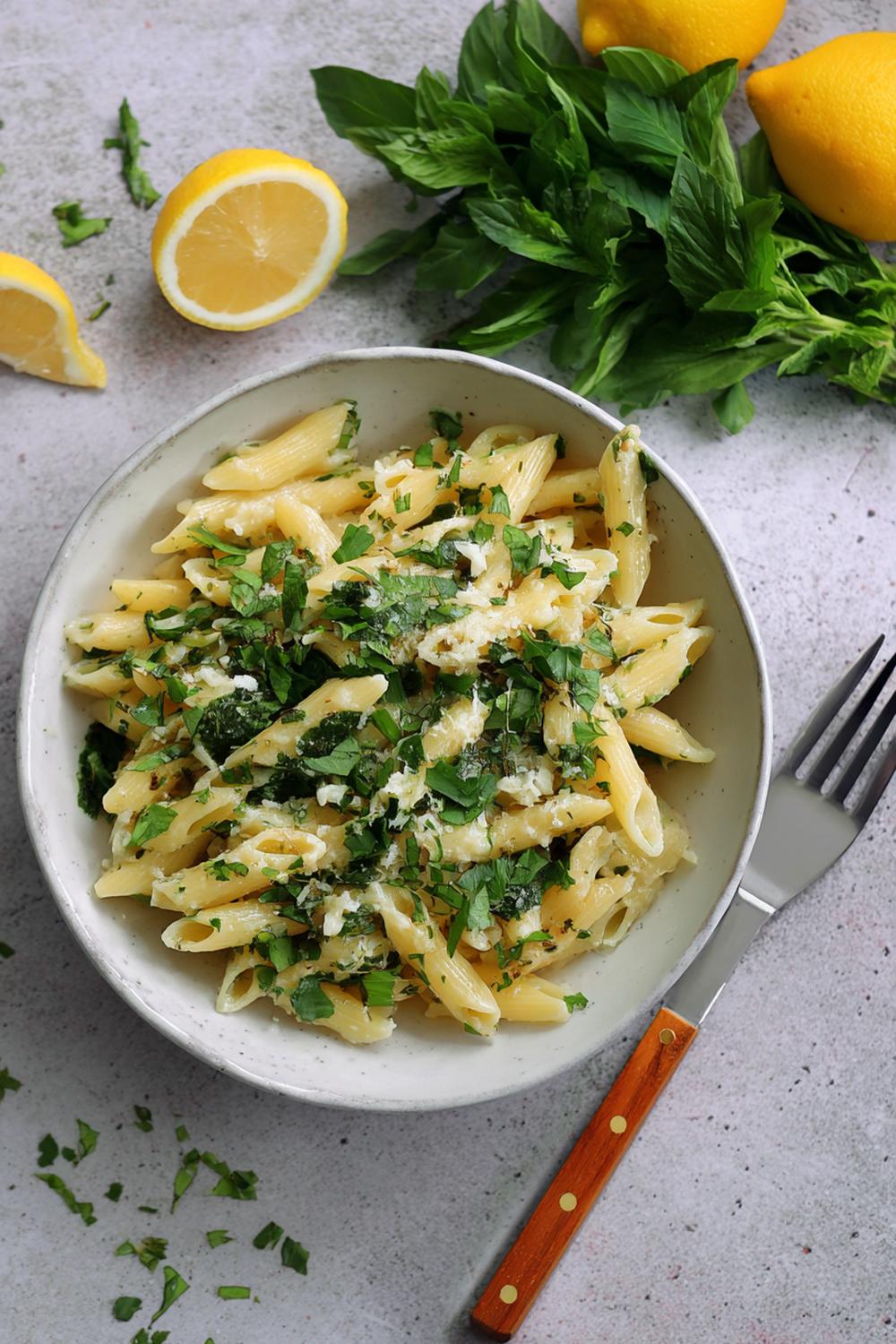 1. Lemon-Herb Pasta Bowl High Carb Meals Athletes 2026