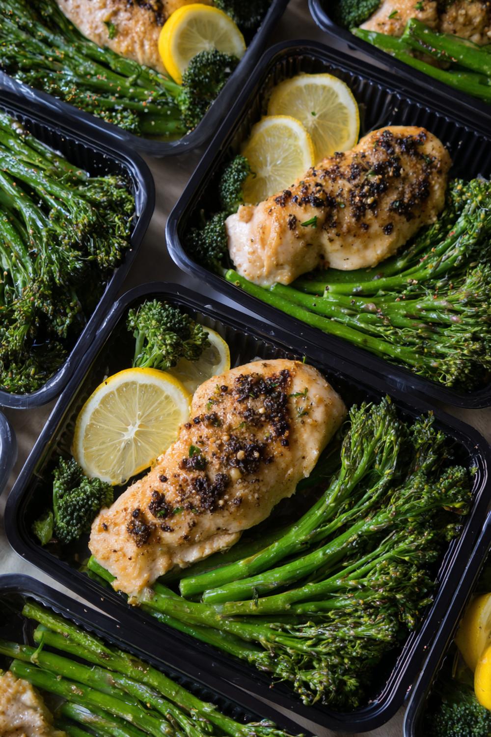 1. High Protein Meal Prep 2026 Sheet-Pan Lemon Pepper Chicken and Broccolini Trays