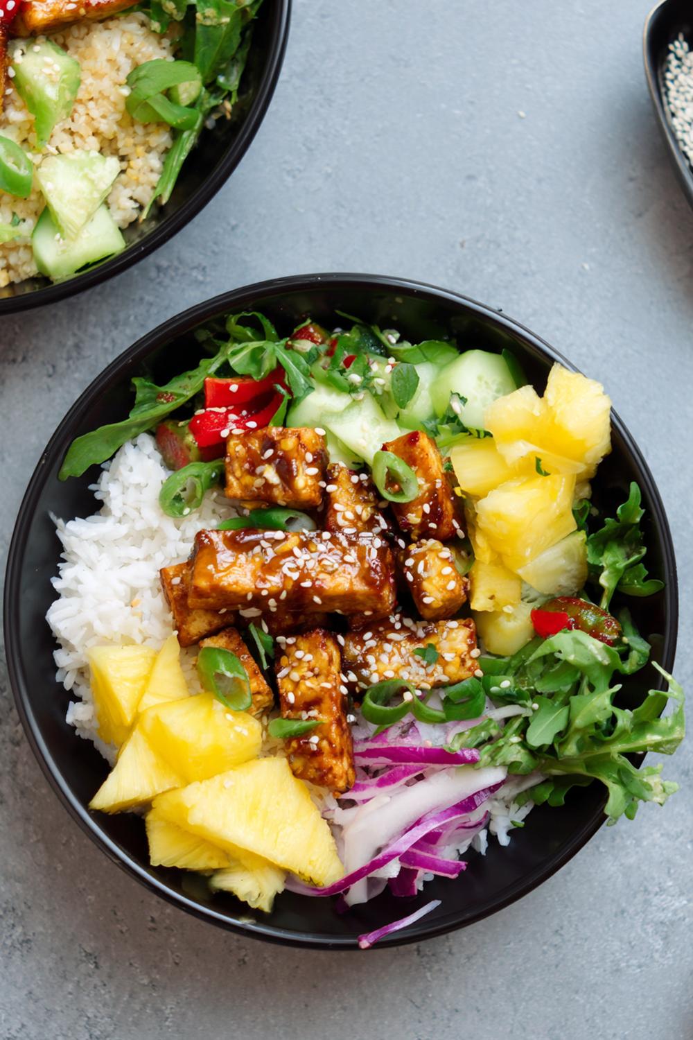 12. High Protein Meal Prep 2026 Tempeh Teriyaki Pineapple Rice Bowls