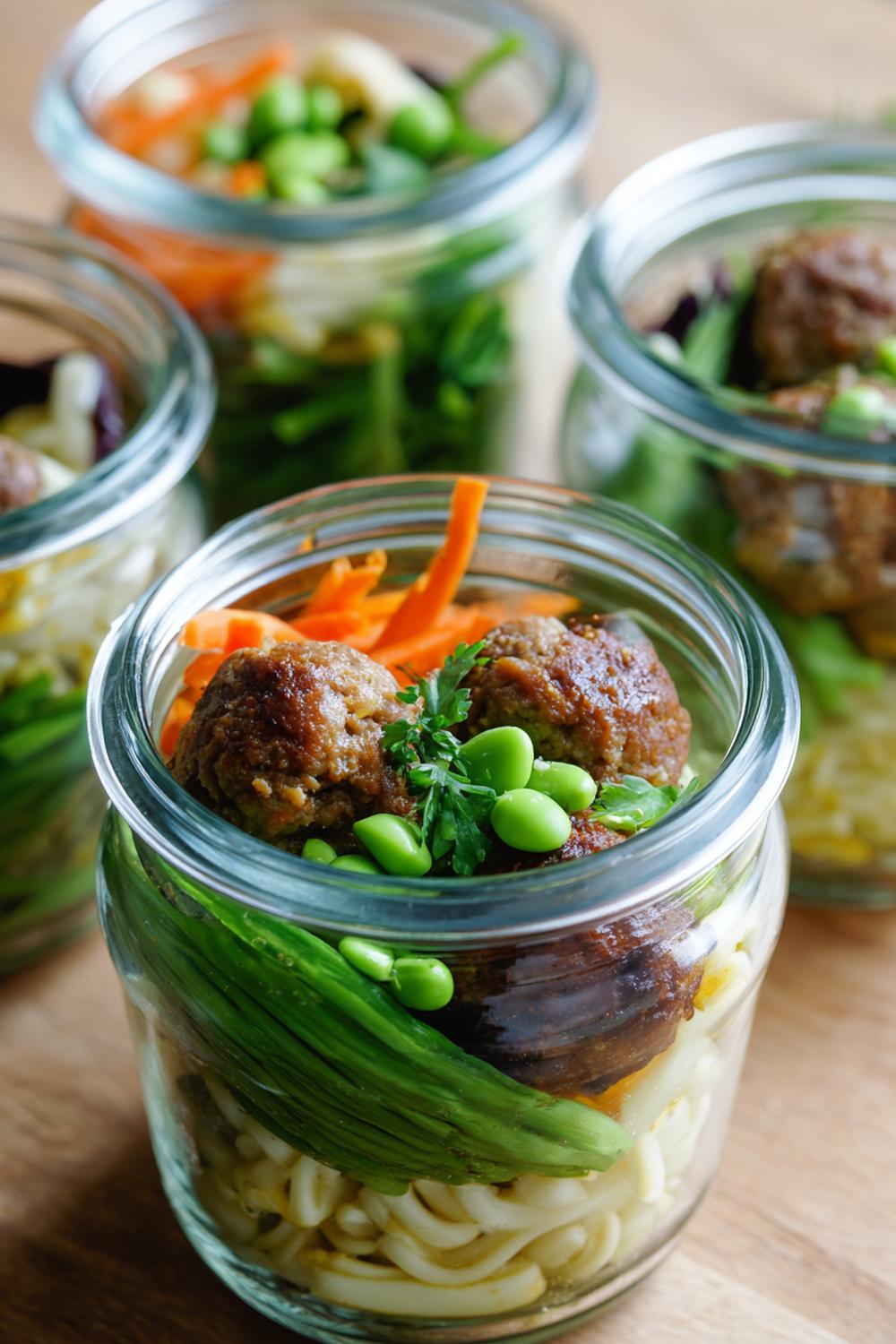 25. High Protein Meal Prep 2026 Miso Turkey Meatball Udon Soup Jars