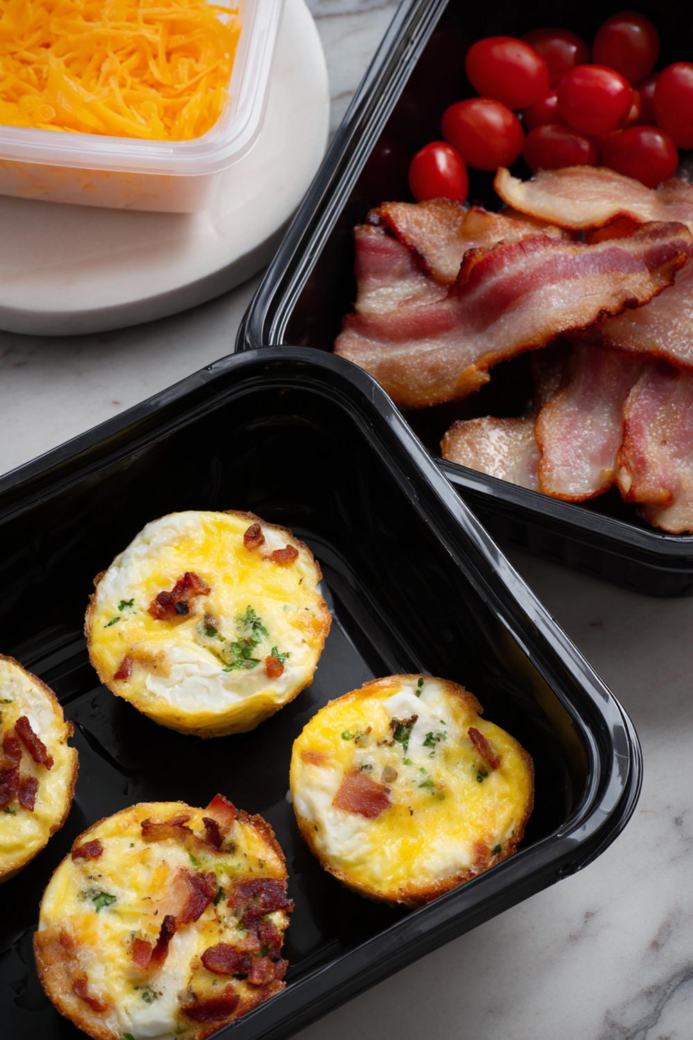 7. High Protein Meal Prep 2026 Baked Egg Muffin and Turkey Bacon Breakfast Boxes