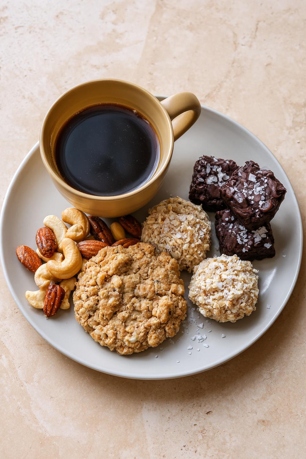 21. Protein Cookie Snack Plate with Espresso Notes and Sea Salt