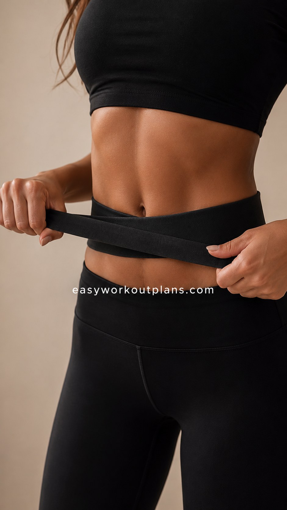 Wrapping a waist trainer around the midsection, a common question in hourglass waist workout routines