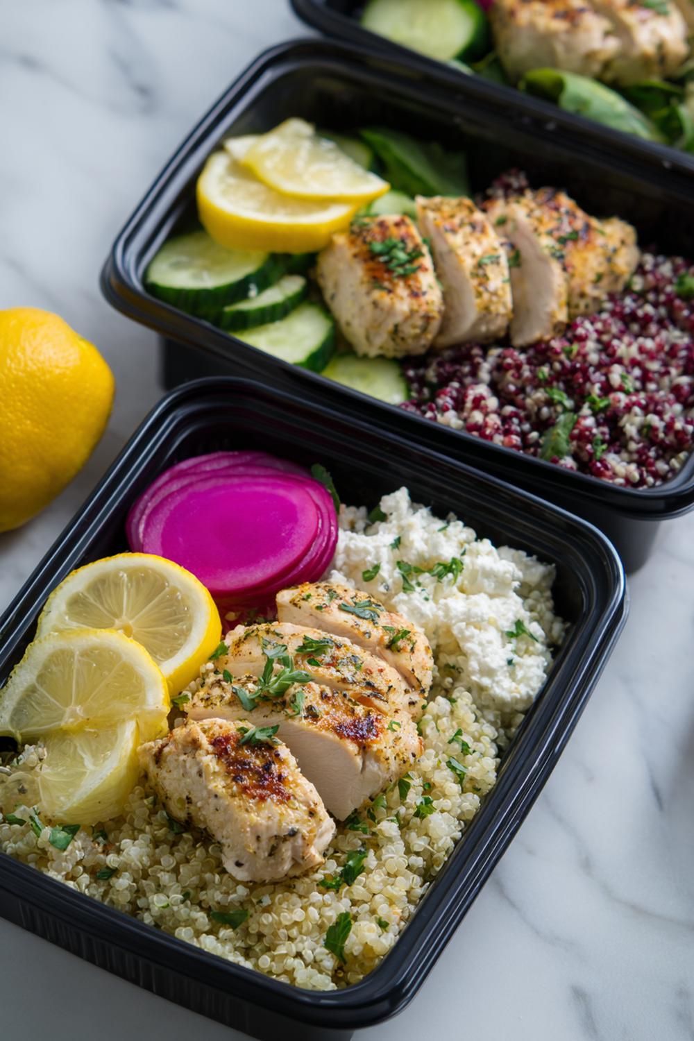 1. Lean Bulking Meal Prep 2026 Lemon-Herb Chicken and Quinoa Bento Boxes