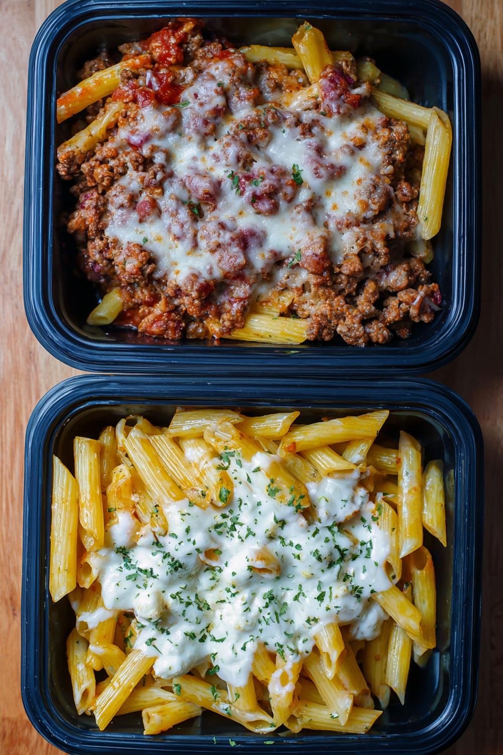 13. Lean Bulking Meal Prep 2026 Baked Ziti with Lean Beef and Ricotta Swirls