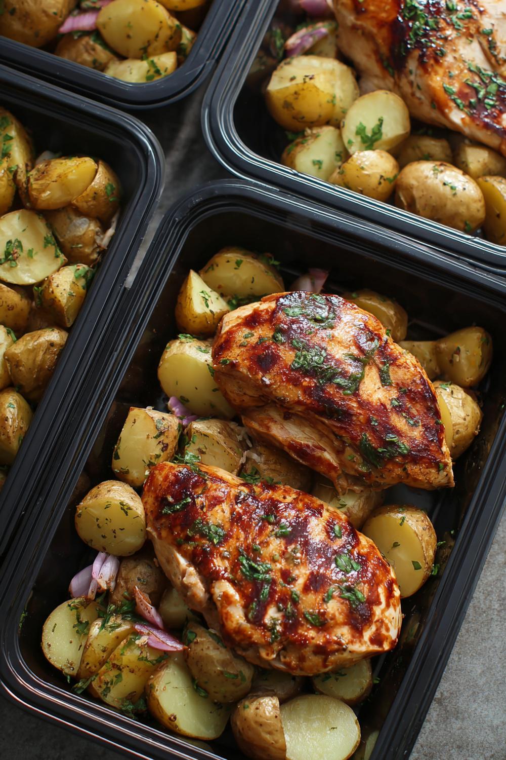 14. Lean Bulking Meal Prep 2026 BBQ Chicken and Roasted Potato Meal Prep Trays