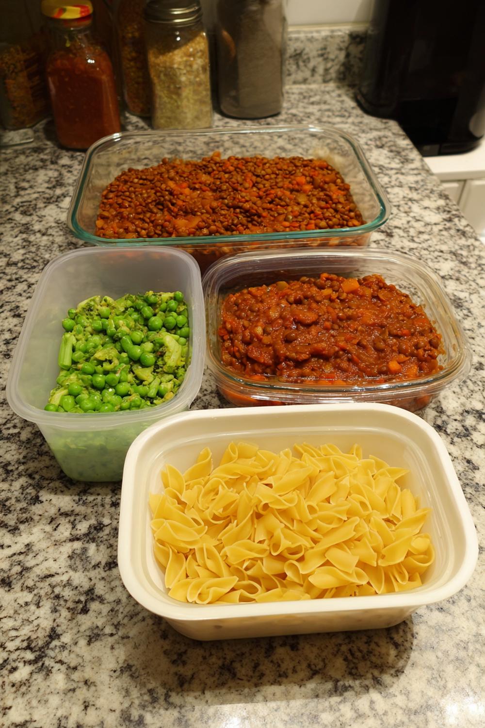 15. Lean Bulking Meal Prep 2026 Lentil Bolognese with High-Protein Pasta