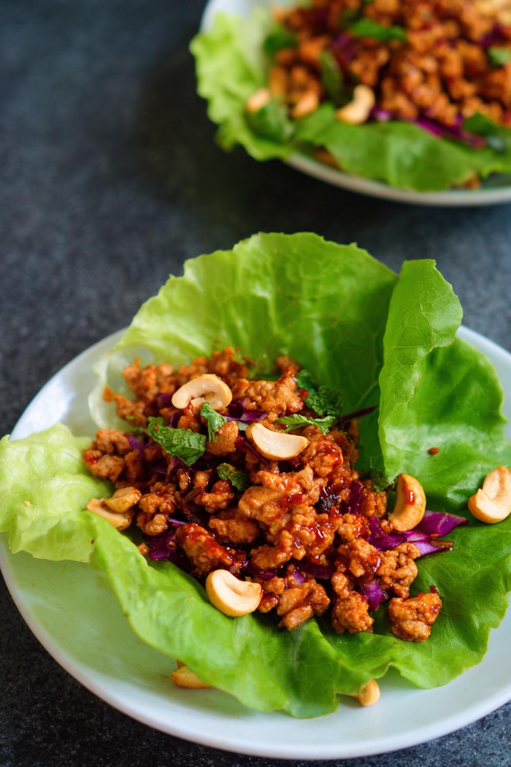2. Gochujang-Glazed Turkey Lettuce Wraps Protein Meal