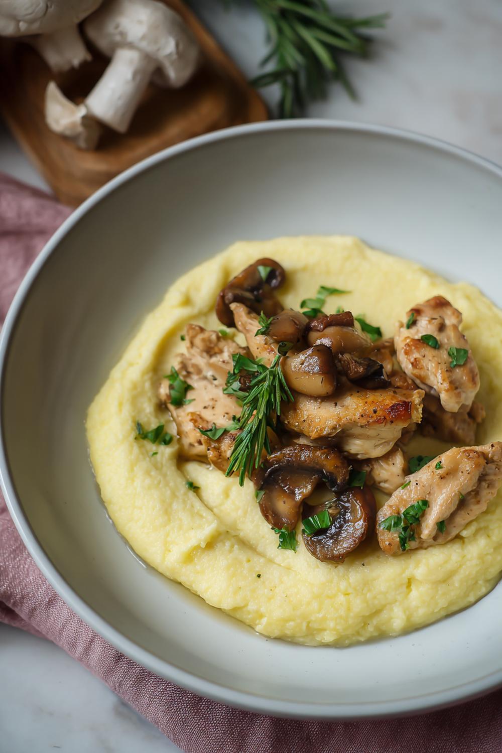 21. Chicken and Mushroom Creamy Cauliflower Mash Protein Meal