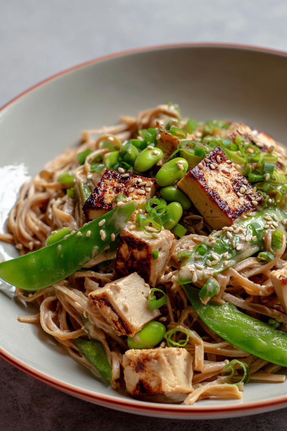 25. Edamame and Tofu Sesame Noodle-Style Protein Meal