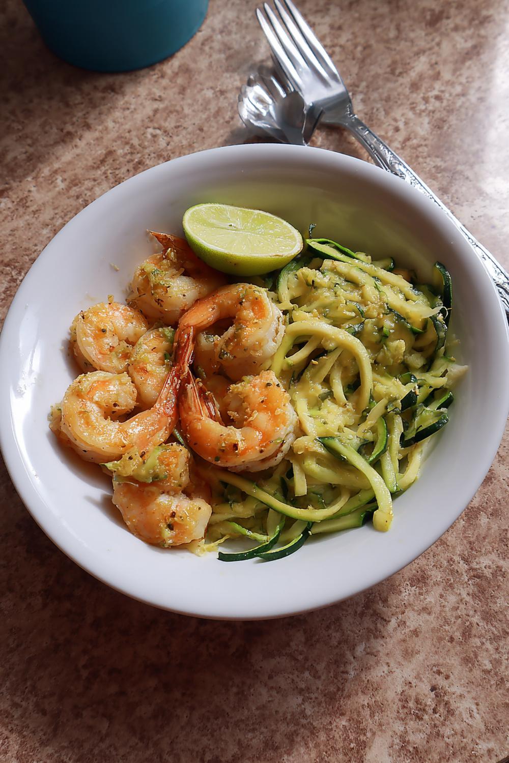 3. Garlic Shrimp and Zucchini Noodles Protein Meal