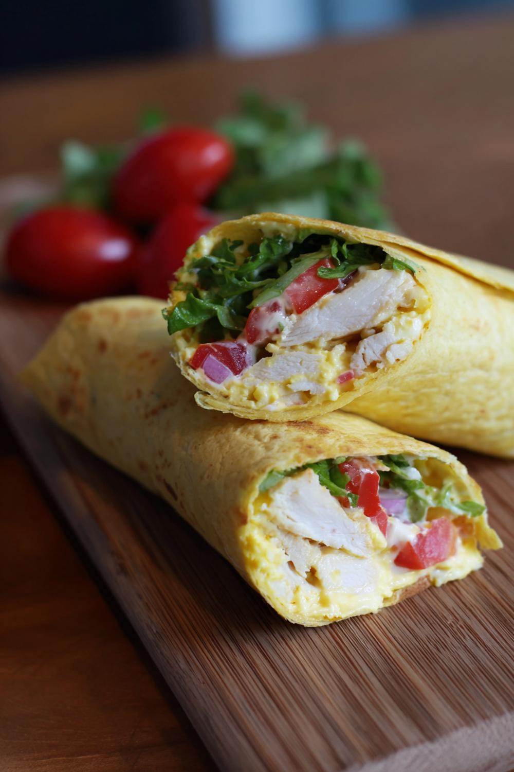 33. Chicken and Roasted Red Pepper Egg White Wrap Protein Meal
