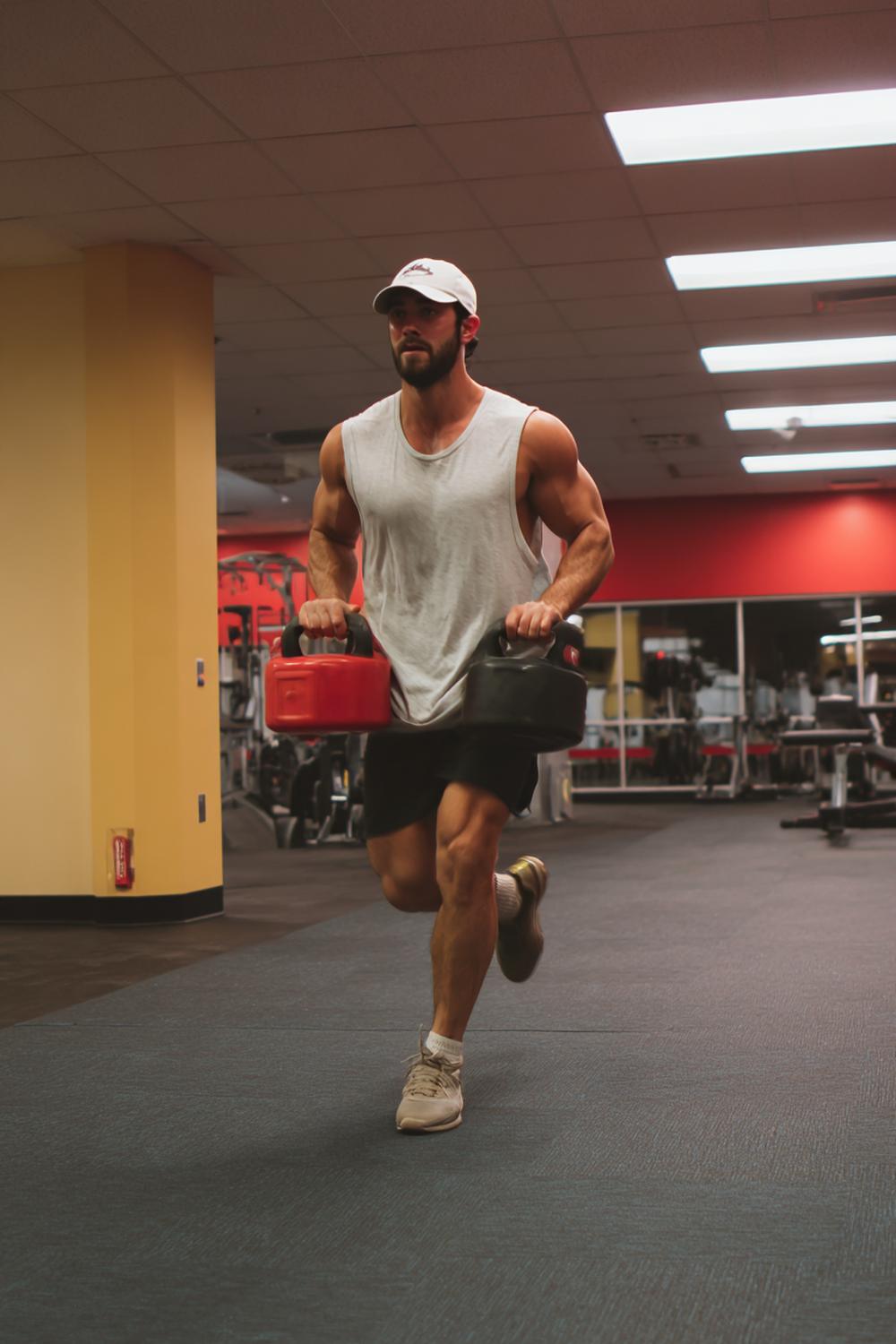 17. Low Impact Weight Loss Workout Farmer Carry March with Core Bracing