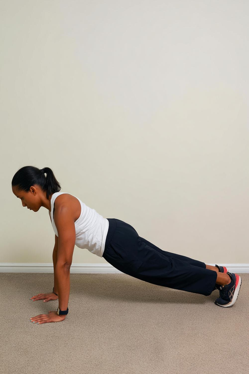 19. Low Impact Weight Loss Workout Core Plank Walkouts on a Yoga Mat