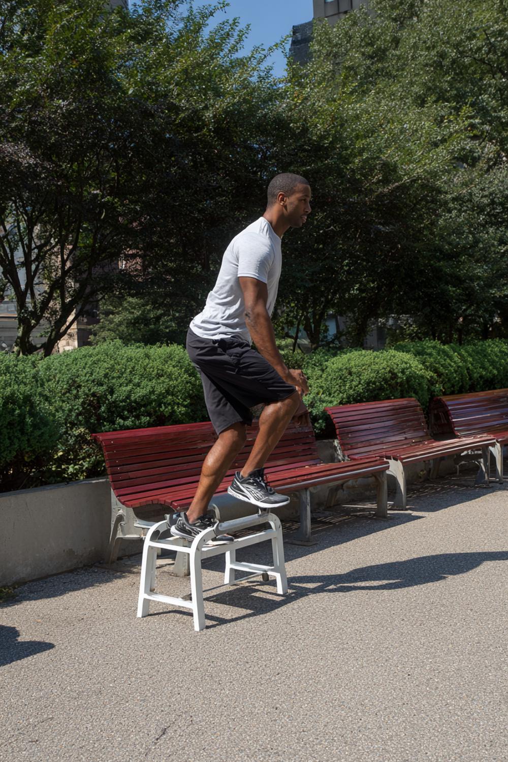 3. Park-Bench Low Impact Weight Loss Workout Step-Up Ladder (No Jumping)