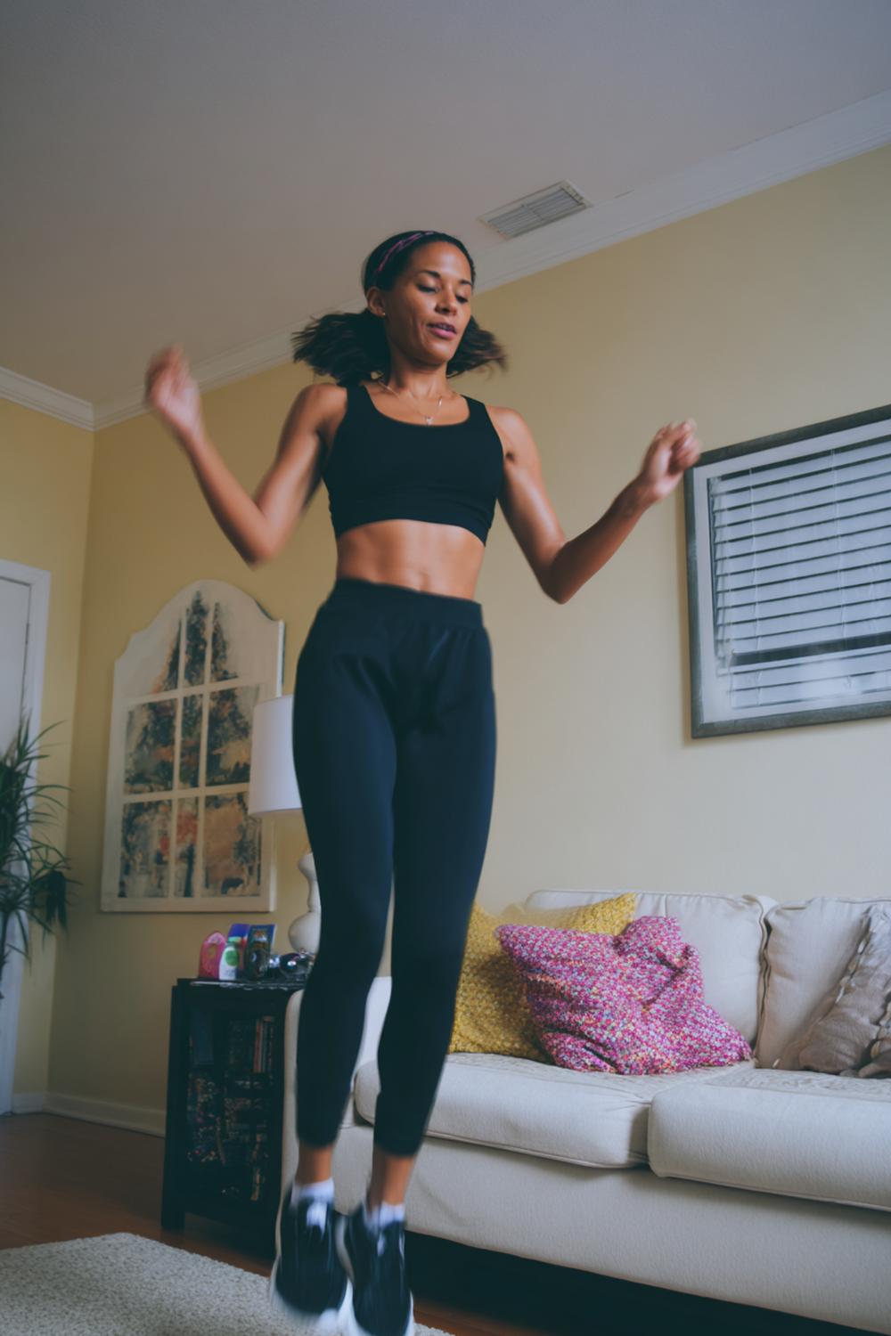 1. No Equipment Weight Loss Workout Living-Room HIIT Circuit With Timer and Yoga Mat