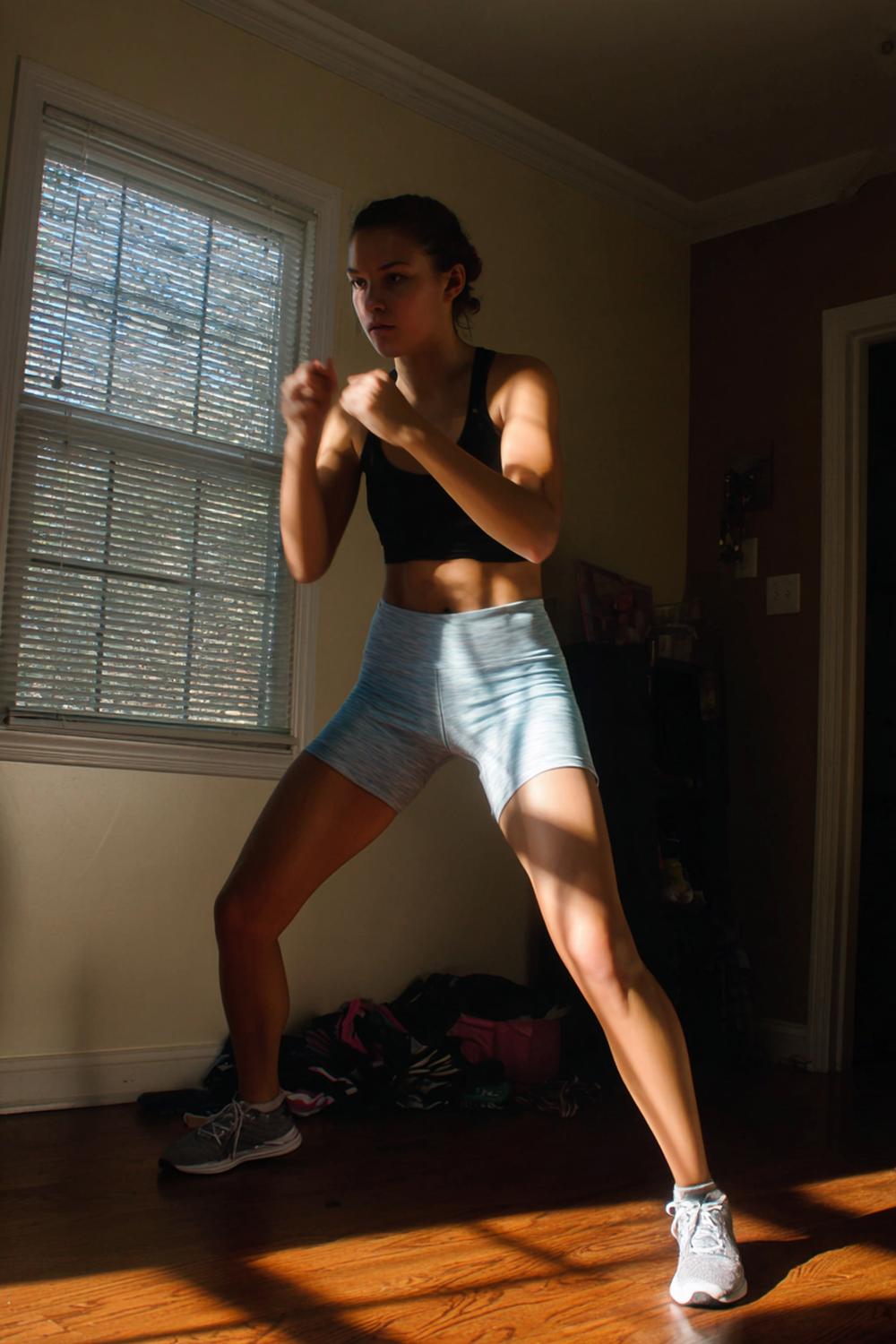 13. No Equipment Weight Loss Workout Shadowboxing Intervals With Fast Feet and Wide Stance