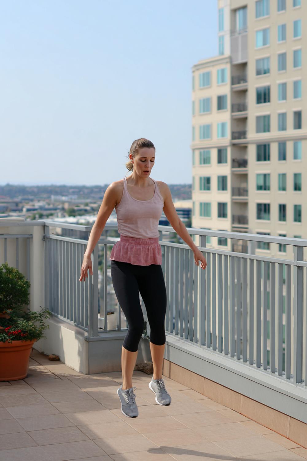6. No Equipment Weight Loss Workout Balcony Low-Impact Cardio With Marches and Punch Combos