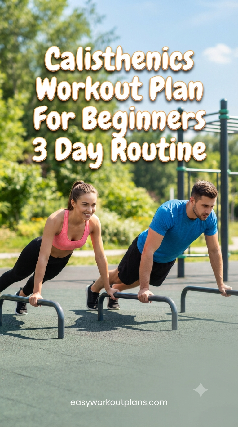 Calisthenics Workout Plan For Beginners 3 Day Routine